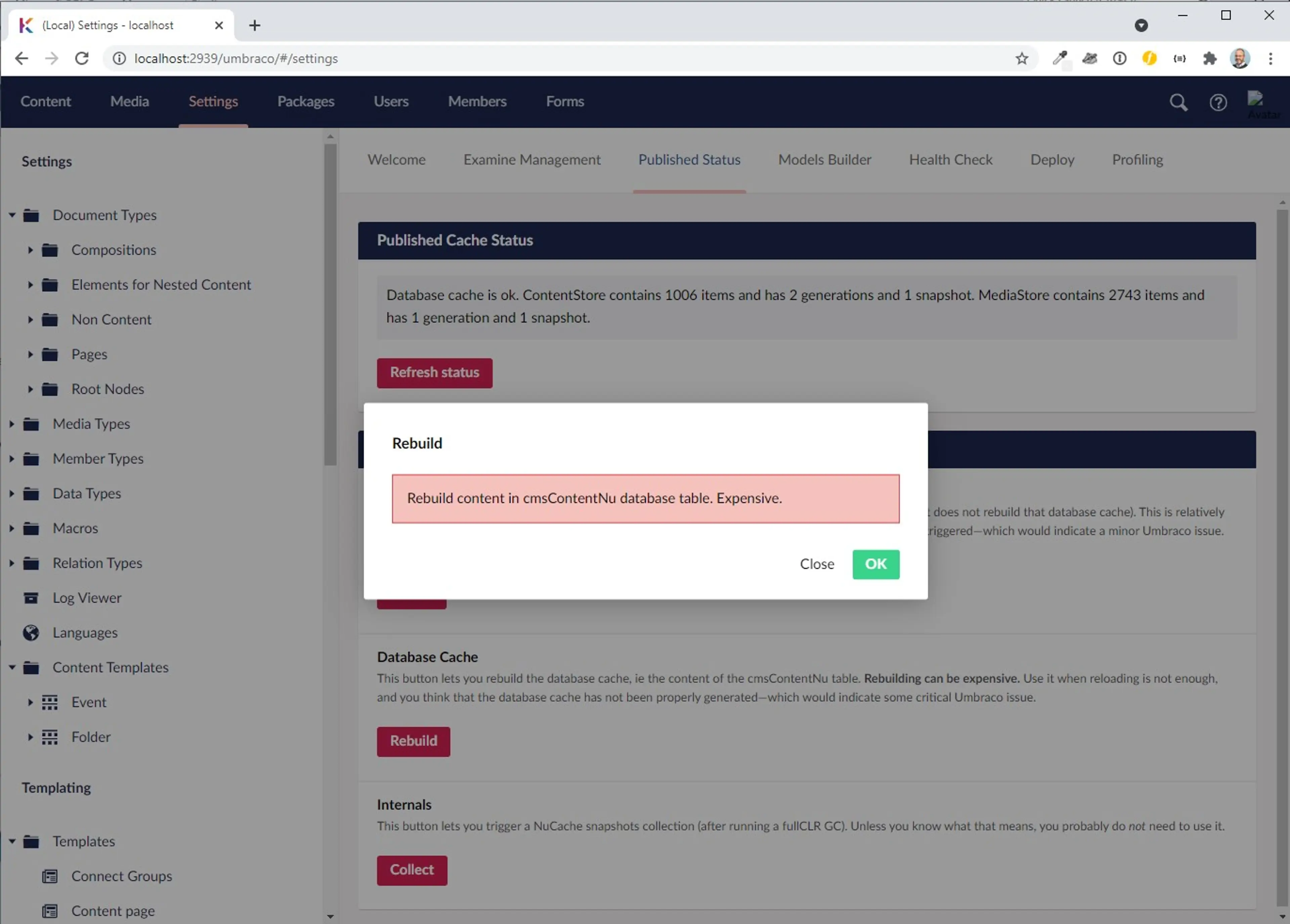 Rebuild Database Cache