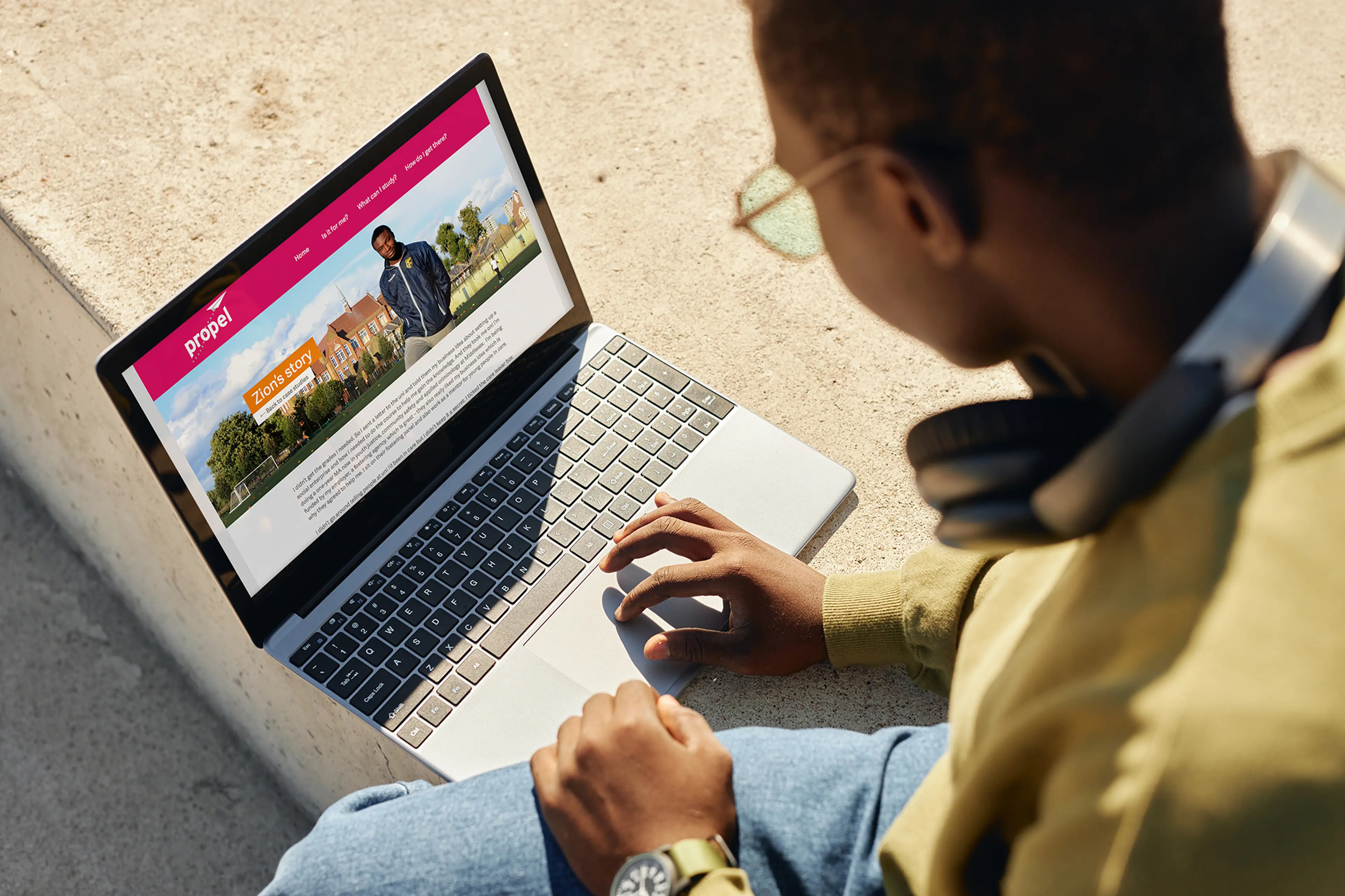 Person Viewing Become Website On Laptop
